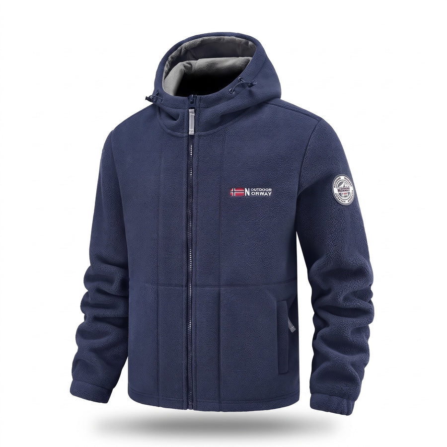 Men's Fleece Lined Jacket Windproof Hooded Zip Pocket Winter Coat, product photo 9