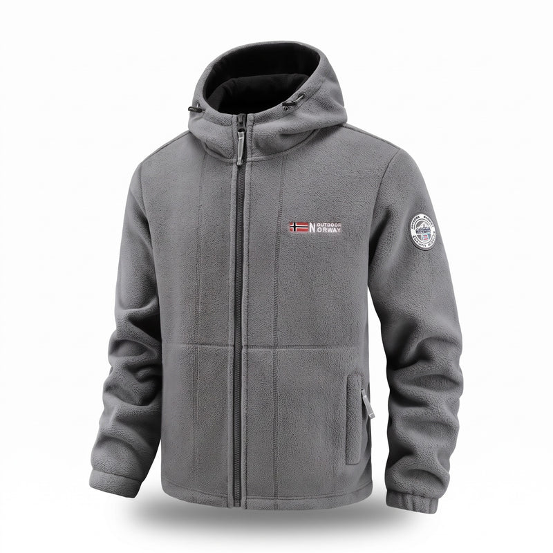 Men's Fleece Lined Jacket Windproof Hooded Zip Pocket Winter Coat, product photo 10