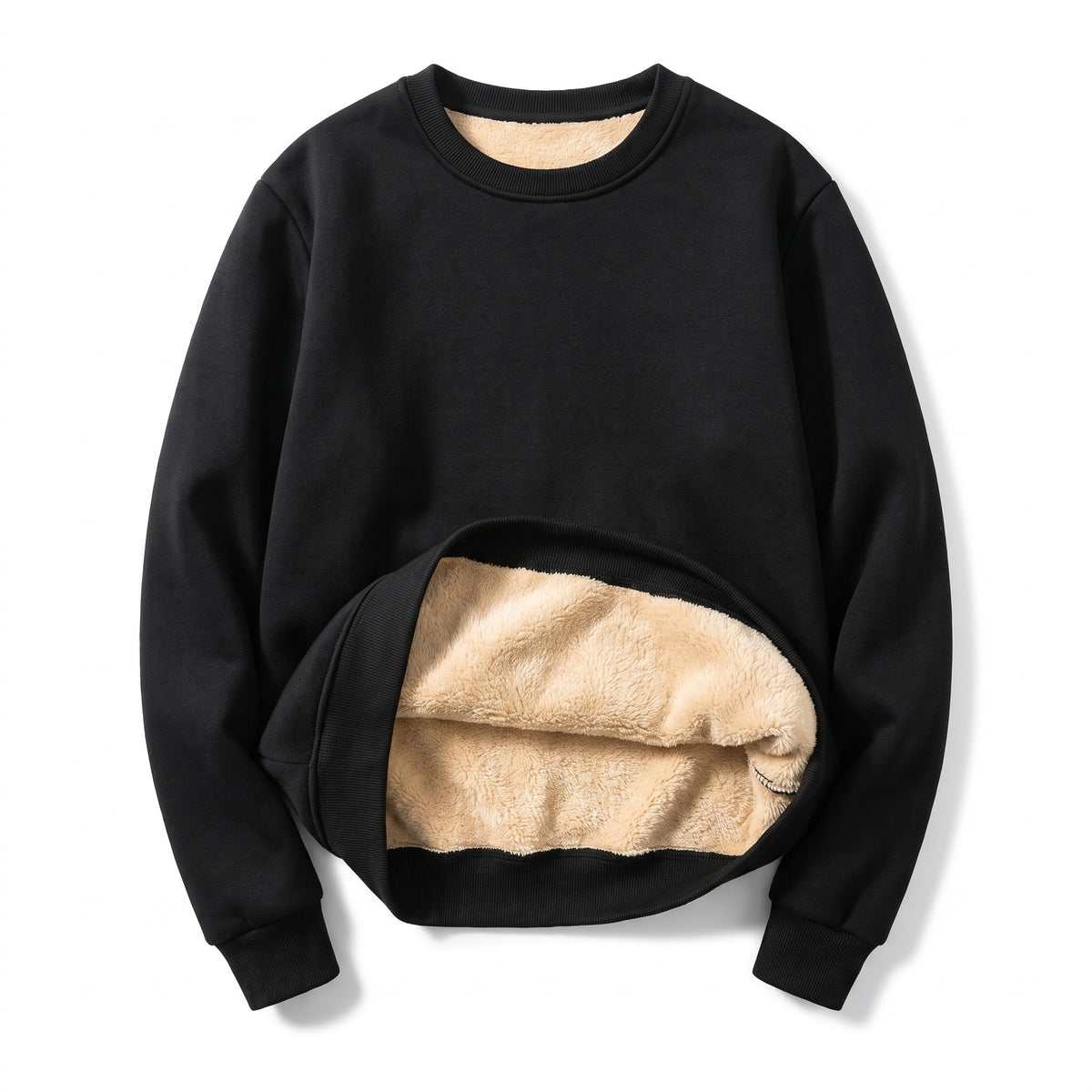 Men's Fleece Lined Sweatshirt Crew Neck Long Sleeve Winter Pullover, product photo 1