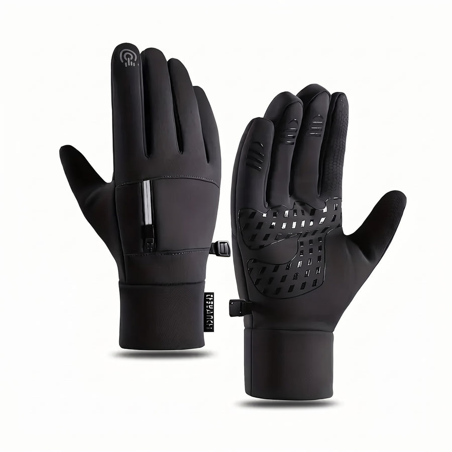 Men's Fleece Lined Winter Gloves Touchscreen Anti Slip Silicone Palm, product photo 1