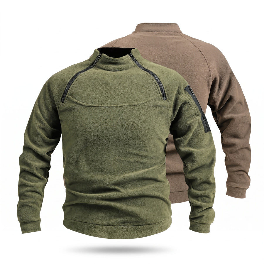 Men's Fleece Pullover Two Pack Half Zip Stand Collar Contrast, product photo 1