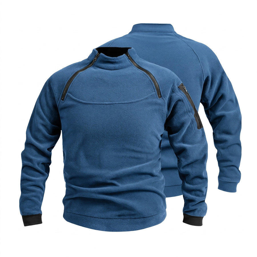 Men's Fleece Pullover Two Pack Half Zip Stand Collar Contrast, product photo 10