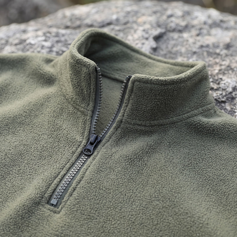 Men's Fleece Sweatshirt Half Zip Stand Collar Loose Outdoor, product photo 4