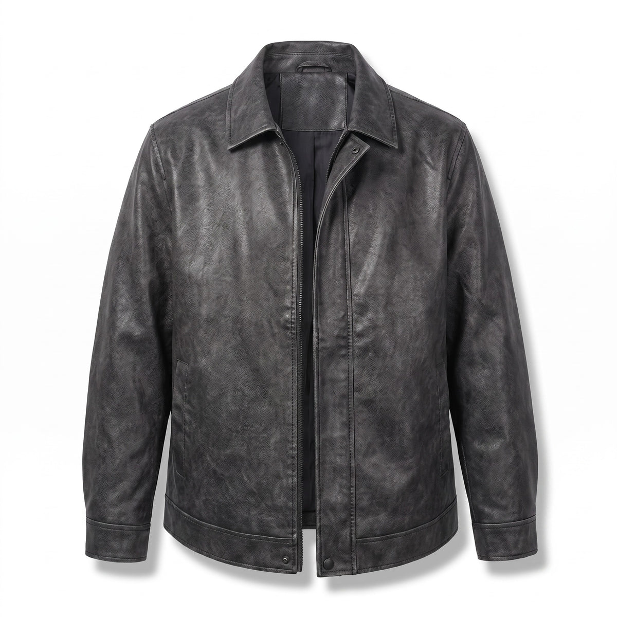 Men’s Full Grain Leather Coat Windproof Water Resistant Jacket, product photo 1