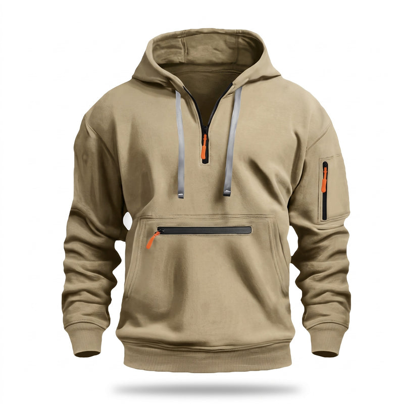 Men's Half Zip Hoodie Kangaroo Pocket Long Sleeve Casual Sweatshirt, product photo 6
