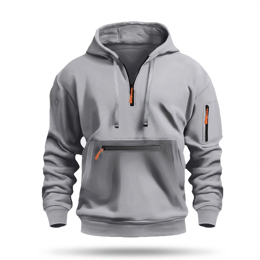Men's Half Zip Hoodie Kangaroo Pocket Long Sleeve Casual Sweatshirt, product photo 8