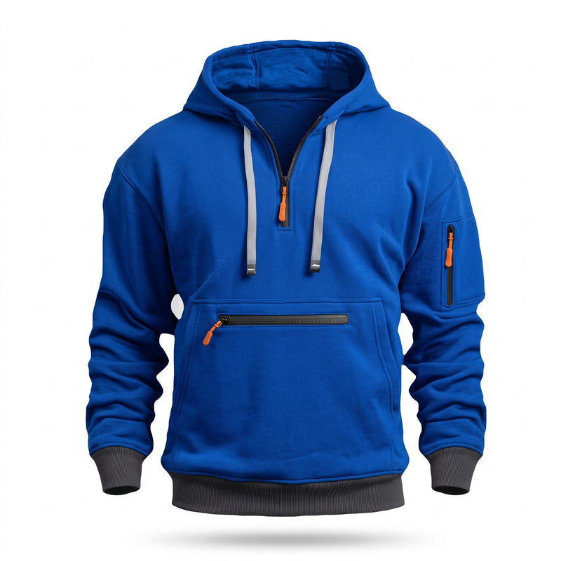 Men's Half Zip Hoodie Kangaroo Pocket Long Sleeve Casual Sweatshirt, product photo 12