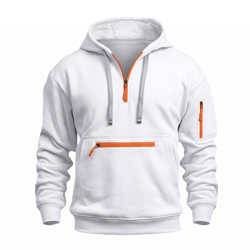 Men's Half Zip Hoodie Kangaroo Pocket Long Sleeve Casual Sweatshirt, product photo 13