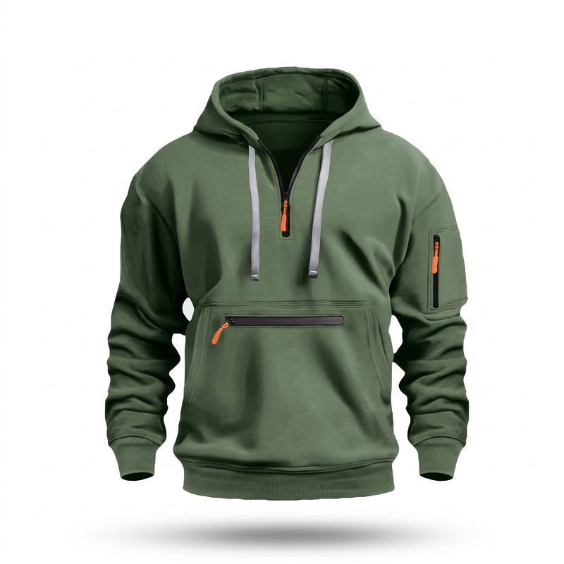 Men's Half Zip Hoodie Kangaroo Pocket Long Sleeve Casual Sweatshirt, product photo 14