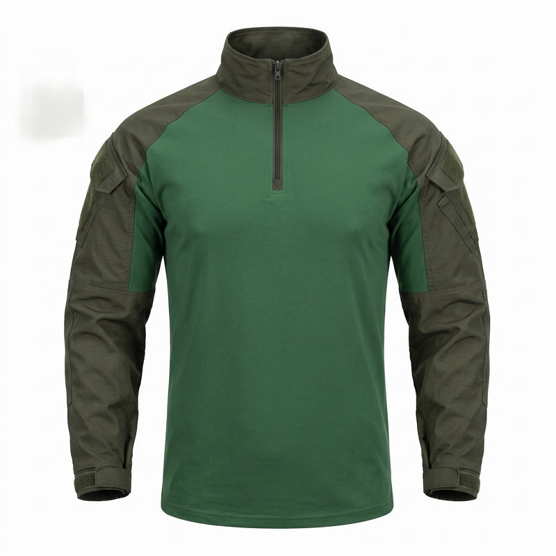 Men's Half Zip Sports Top Stand Collar Multi Pocket Stretch Shirt, product photo 7