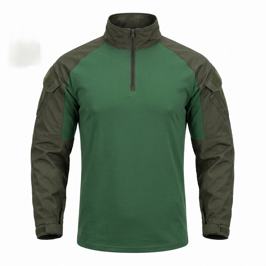 Men's Half Zip Sports Top Stand Collar Multi Pocket Stretch Shirt, product photo 7