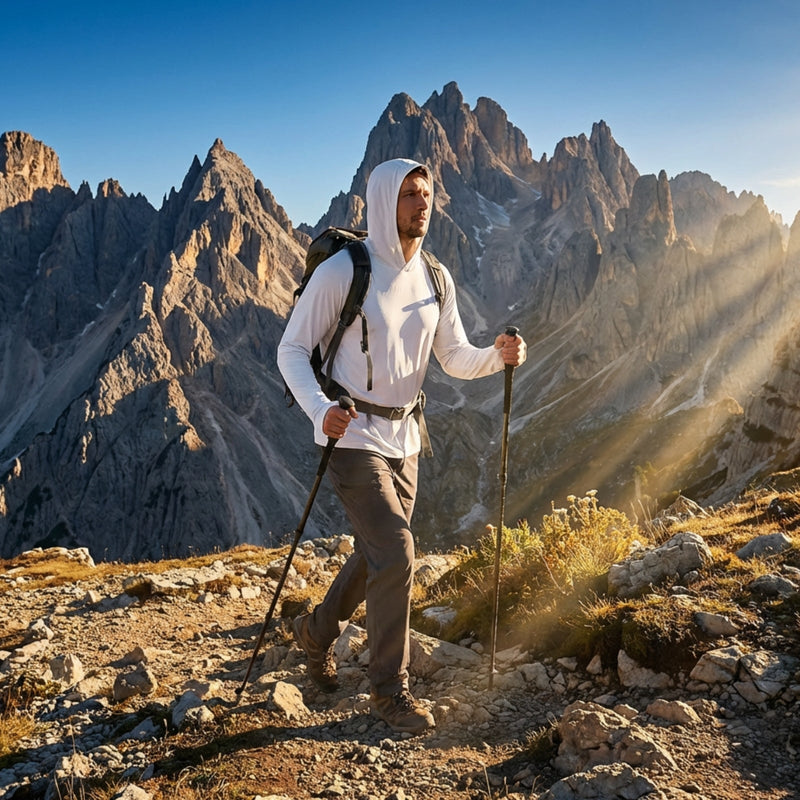 Men's Hiking Sun Shirt UPF 50+ Hooded Tee – product view 9 | Great Lakes Outdoor