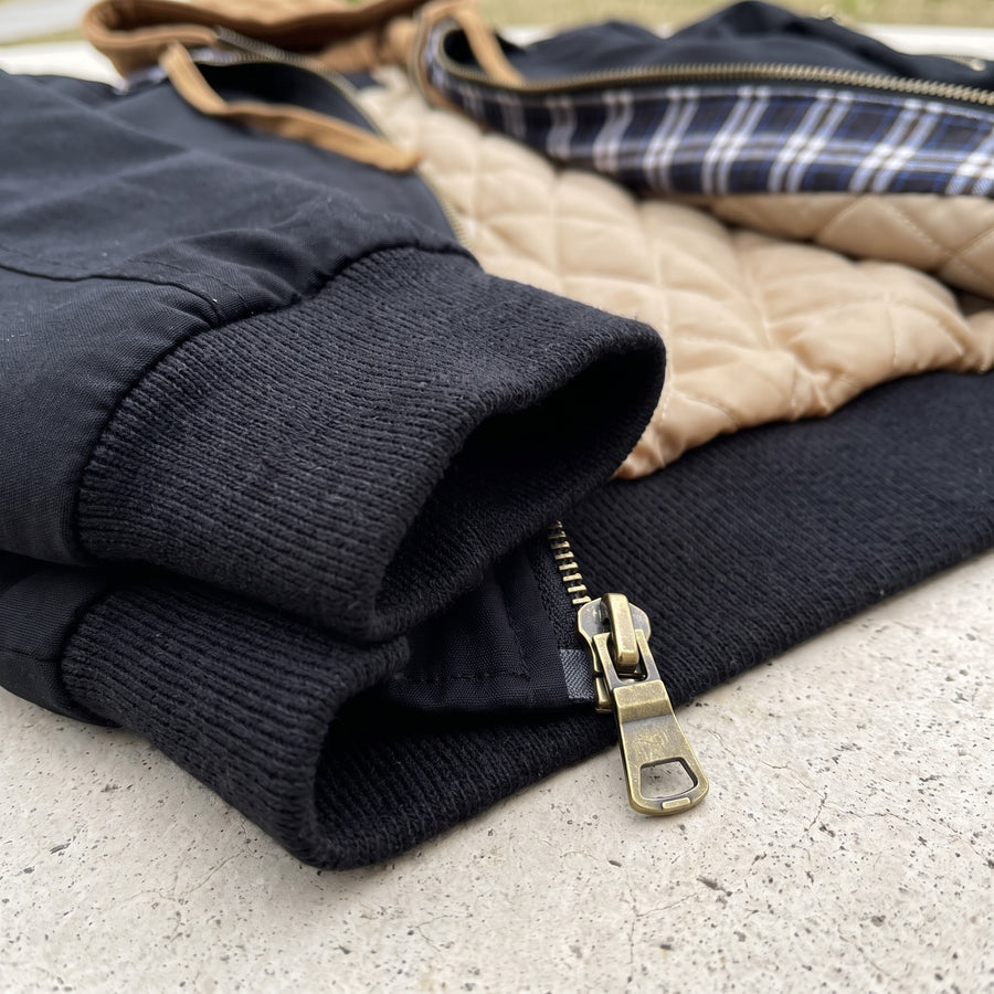 Men's Hooded Bomber Jacket Plain Zip Front Casual Flight Coat, product photo 4