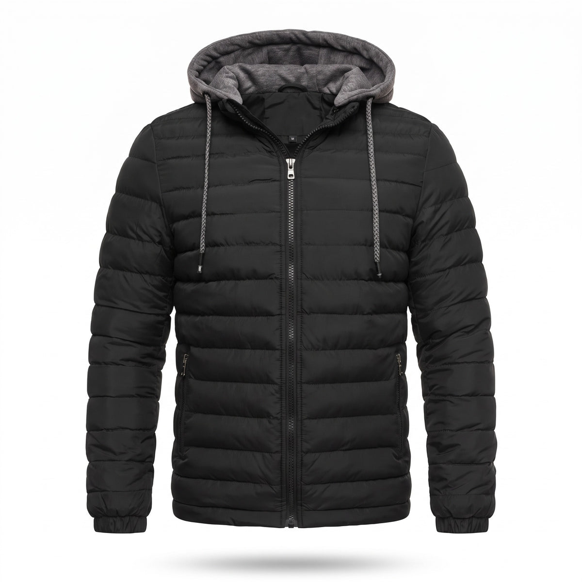 Men's Hooded Puffer Jacket Lightweight Insulated Quilted Winter Coat, product photo 1