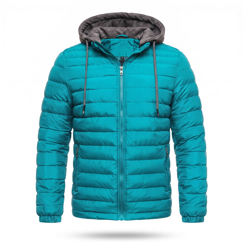 Men's Hooded Puffer Jacket Lightweight Insulated Quilted Winter Coat, product photo 6