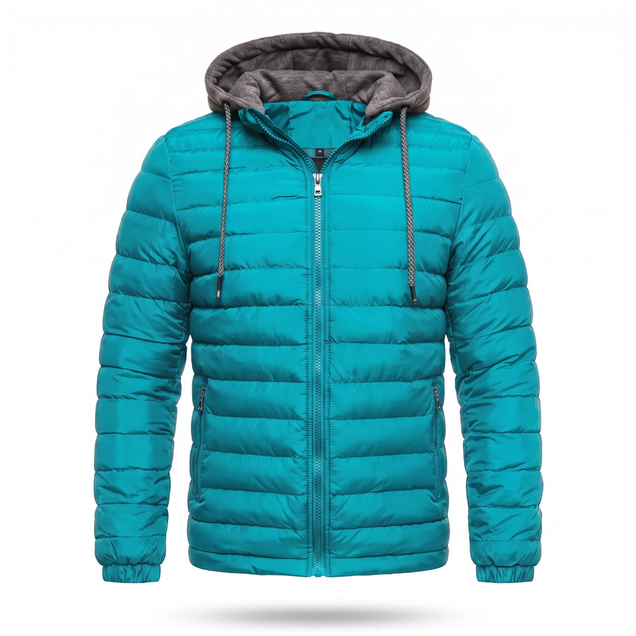 Men's Hooded Puffer Jacket Lightweight Insulated Quilted Winter Coat, product photo 6
