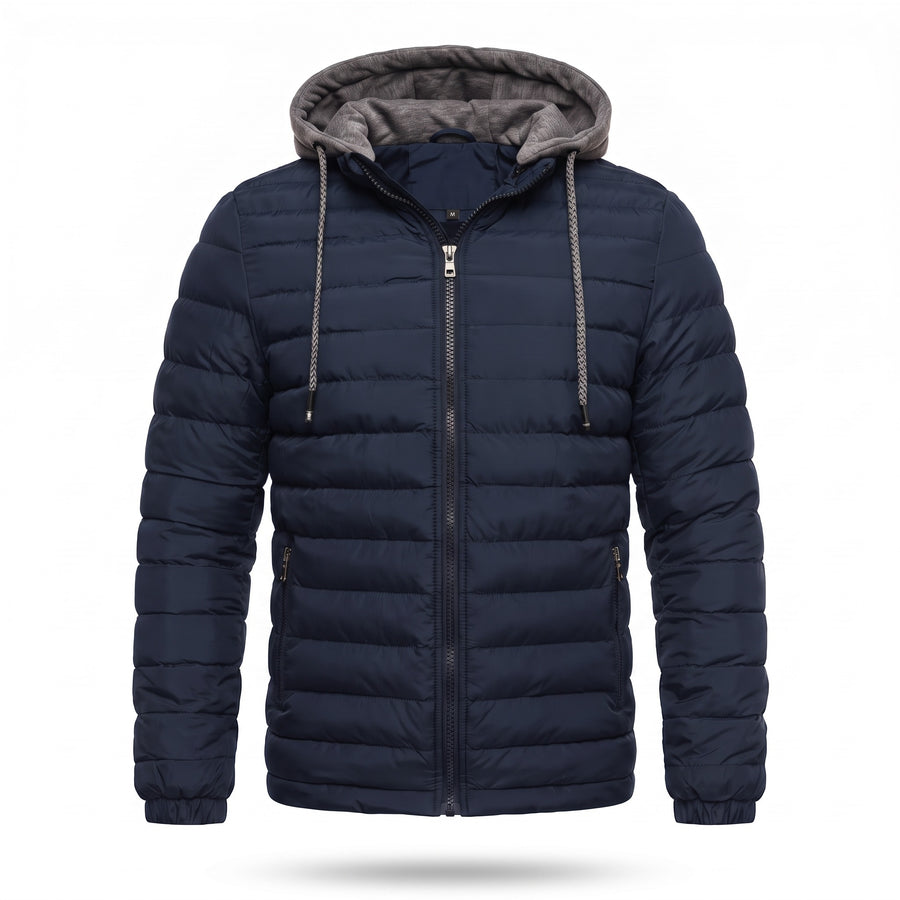 Men's Hooded Puffer Jacket Lightweight Insulated Quilted Winter Coat, product photo 7