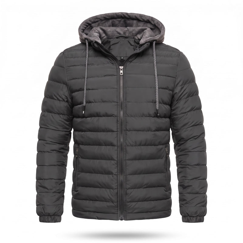 Men's Hooded Puffer Jacket Lightweight Insulated Quilted Winter Coat, product photo 9