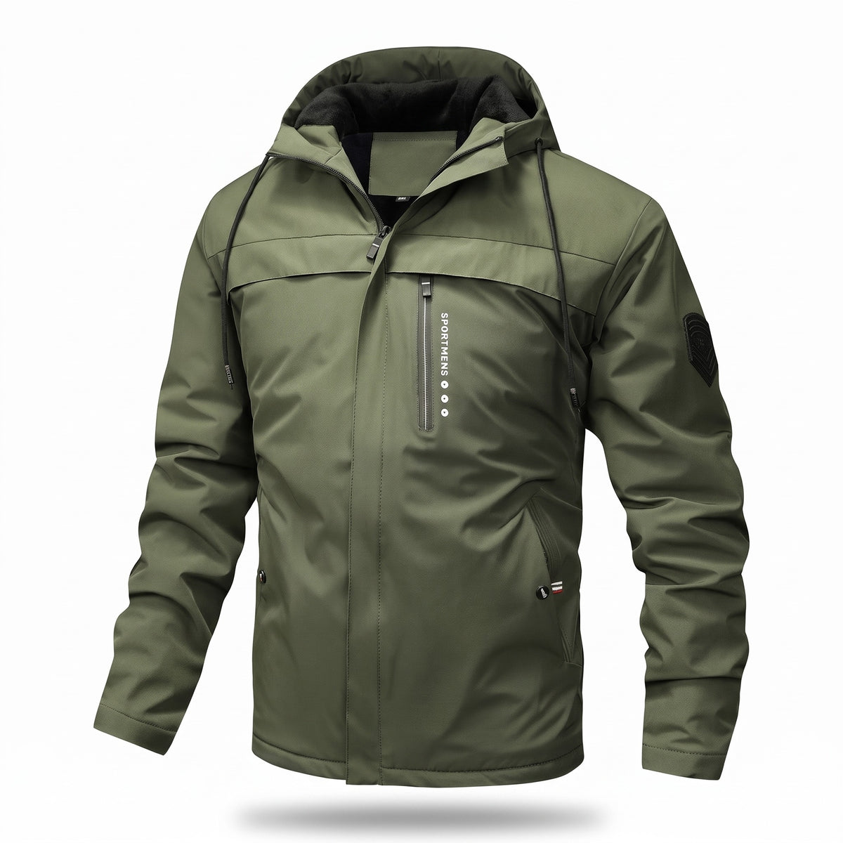 Men's Hooded Winter Jacket Thick Padded Warm Casual Fleece Coat, product photo 1