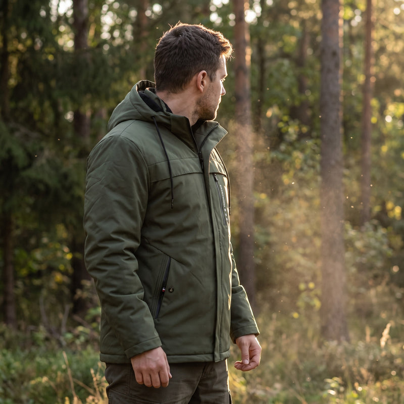 Men's Hooded Winter Jacket Thick Padded Warm Casual Fleece Coat, product photo 3