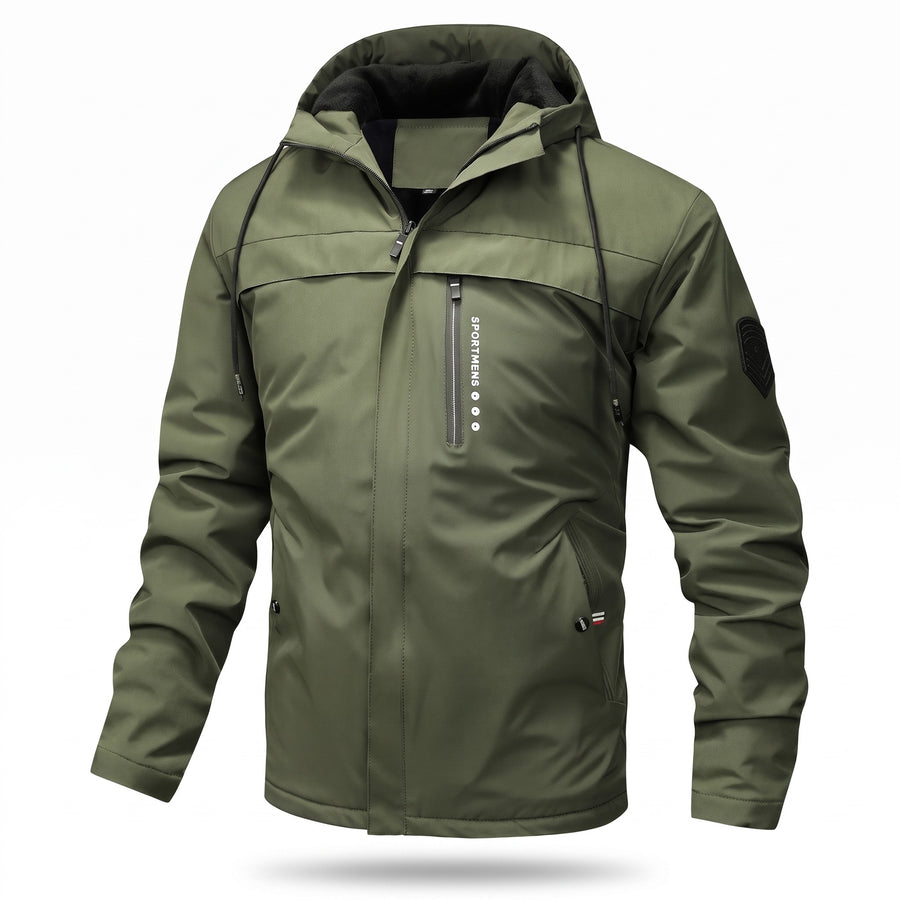 Men's Hooded Winter Jacket Thick Padded Warm Casual Fleece Coat, product photo 7