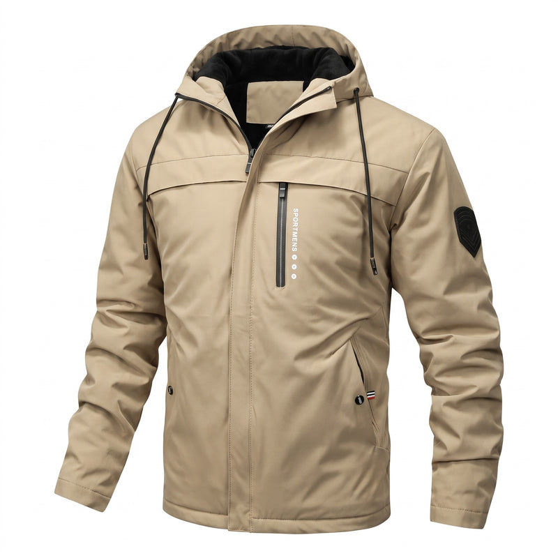 Men's Hooded Winter Jacket Thick Padded Warm Casual Fleece Coat, product photo 8