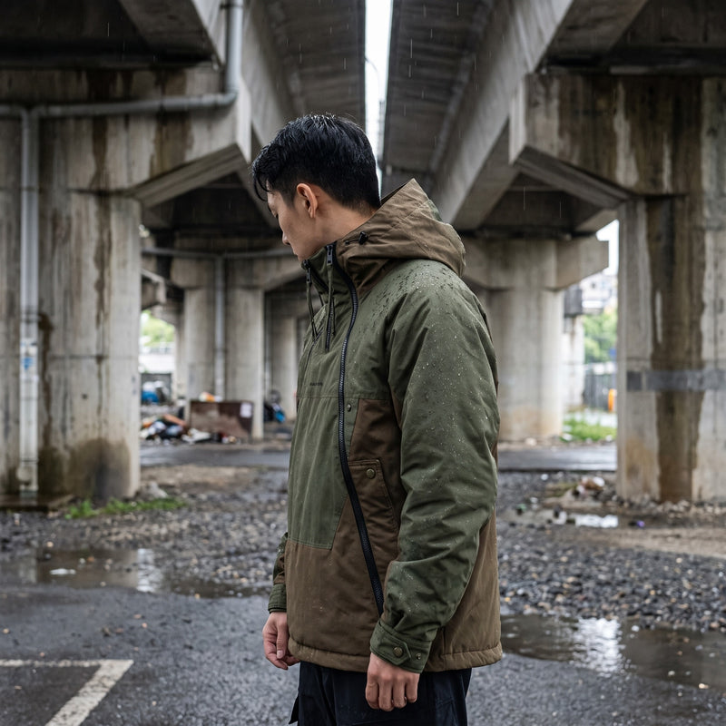 Men’s Insulated Double Zip Jacket Water Resistant Techwear Coat, product photo 5