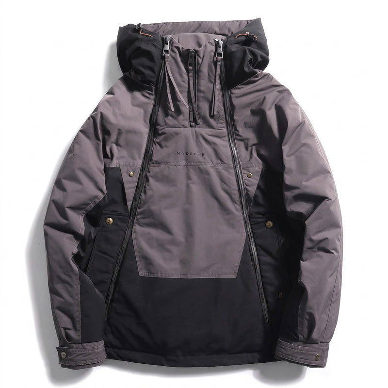 Men’s Insulated Double Zip Jacket Water Resistant Techwear Coat, product photo 6