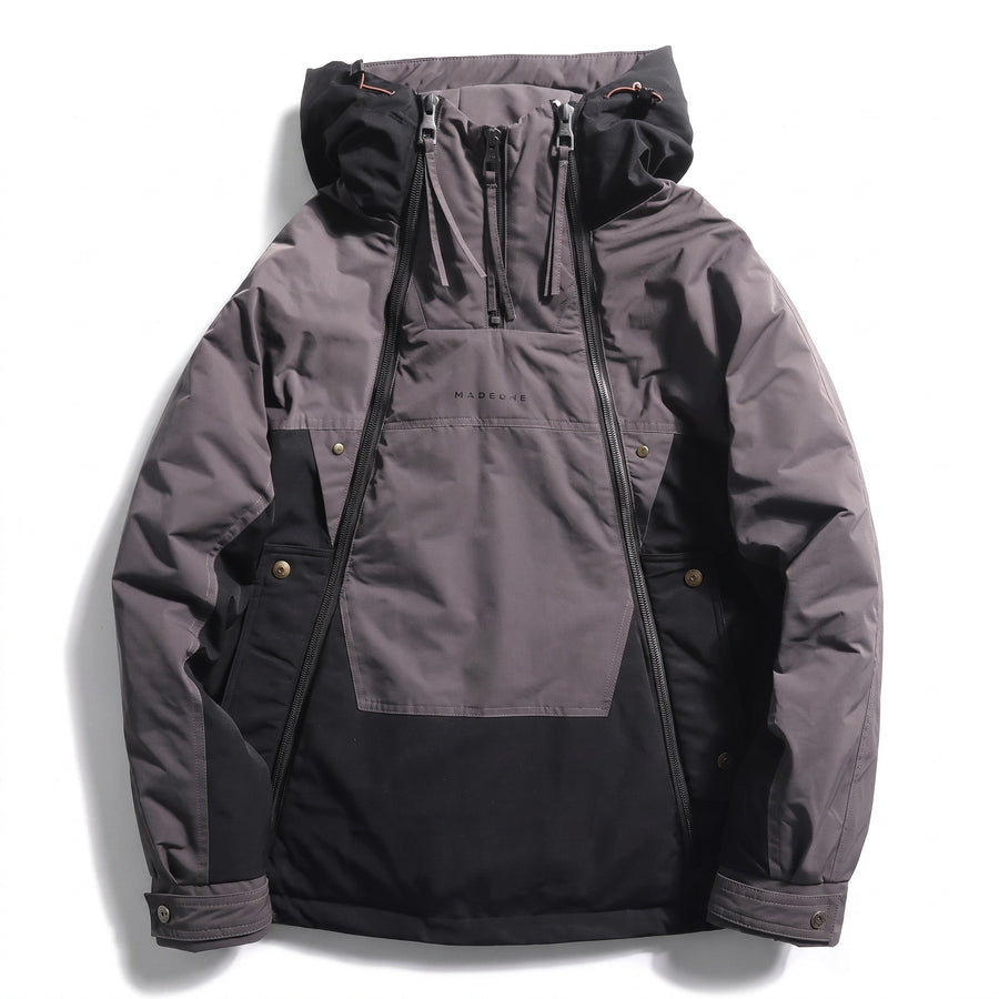 Men’s Insulated Double Zip Jacket Water Resistant Techwear Coat, product photo 6