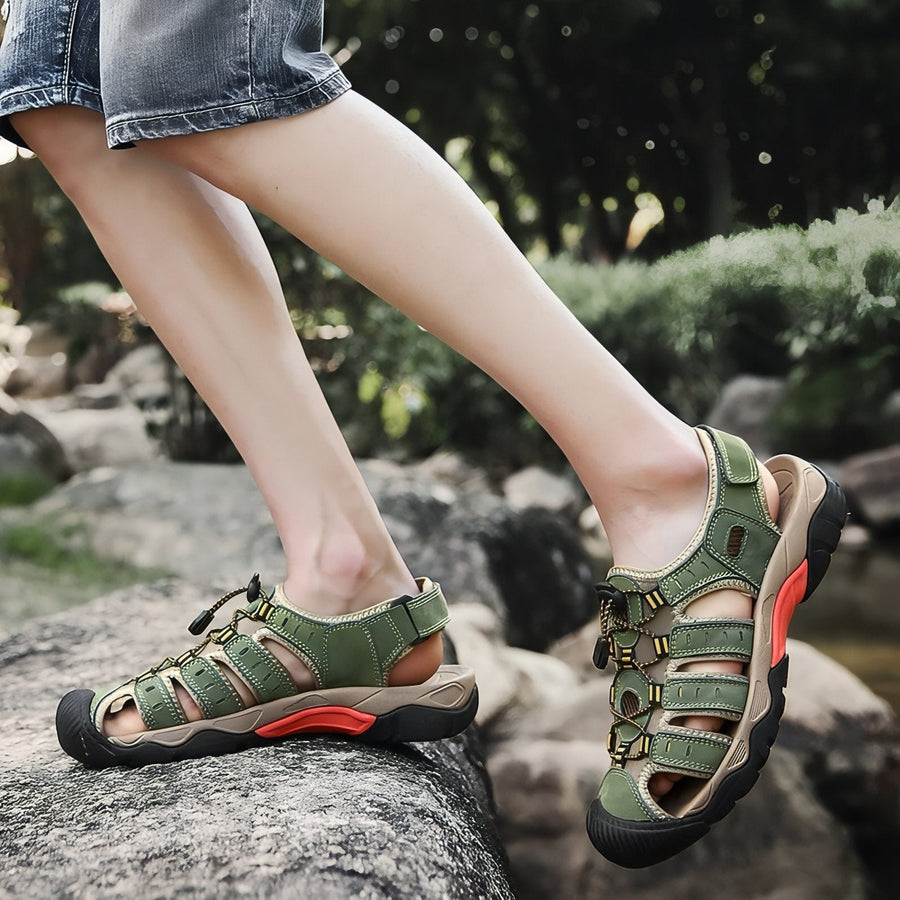 Men's Leather Hiking Sandals Outdoor Closed Toe Trail Shoes – product view 13 | Great Lakes Outdoor