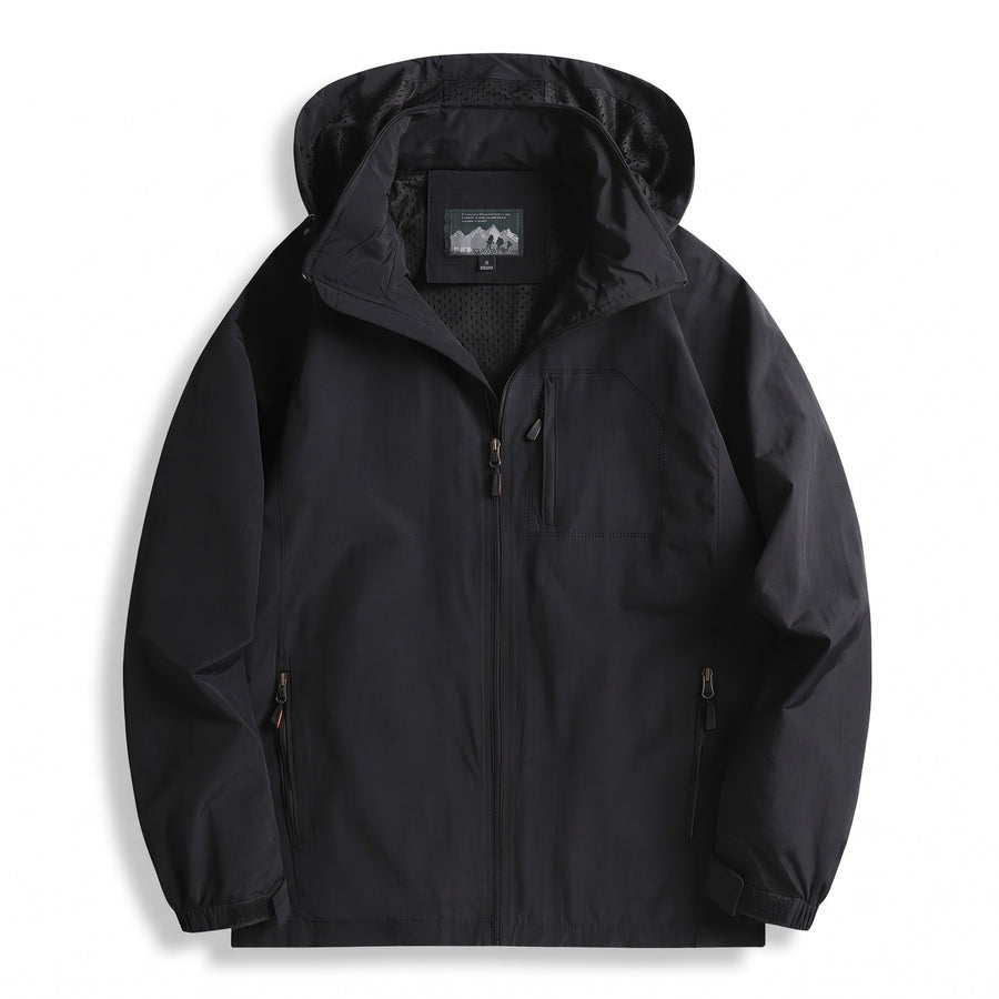 Men's Lightweight Hiking Jacket Stand Collar Multi Pocket Shell, product photo 1