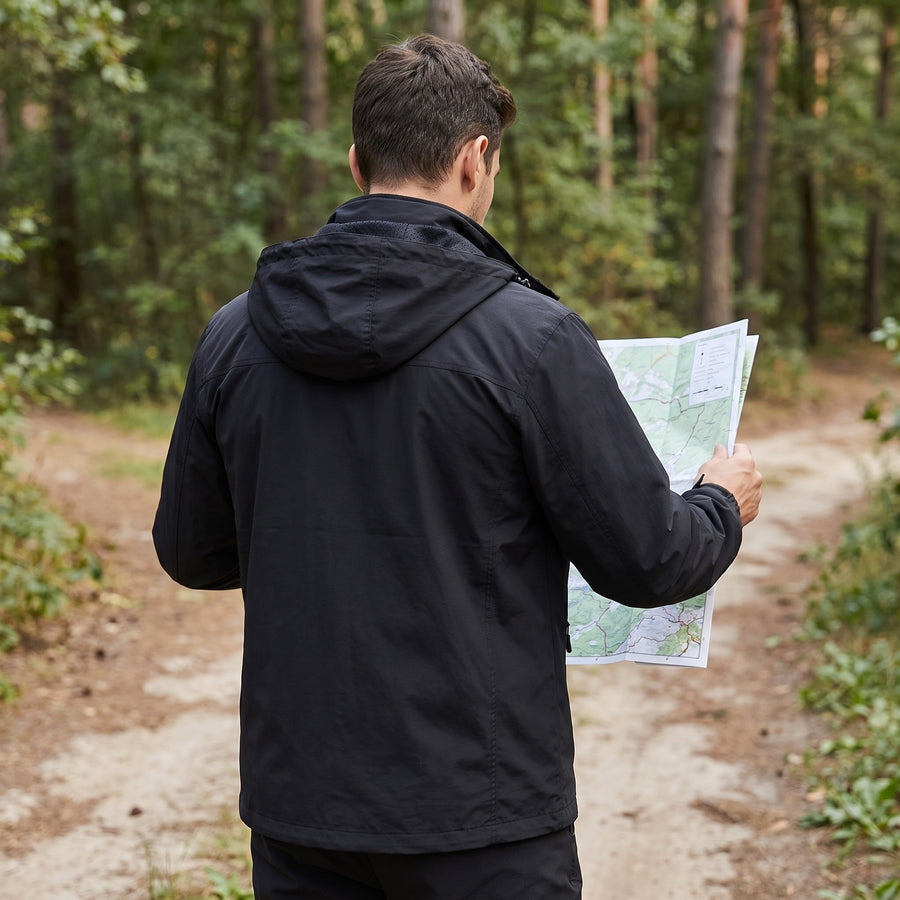 Men's Lightweight Hiking Jacket Stand Collar Multi Pocket Shell, product photo 5