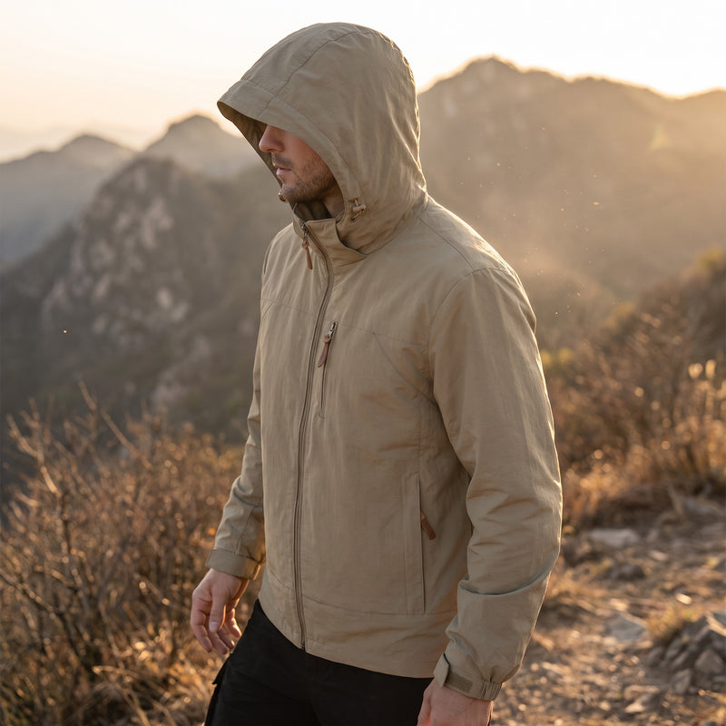Men's Lightweight Polyamide Hooded Jacket Hiking Trekking Coat, product photo 3