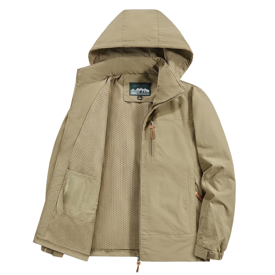 Men's Lightweight Polyamide Hooded Jacket Hiking Trekking Coat, product photo 6