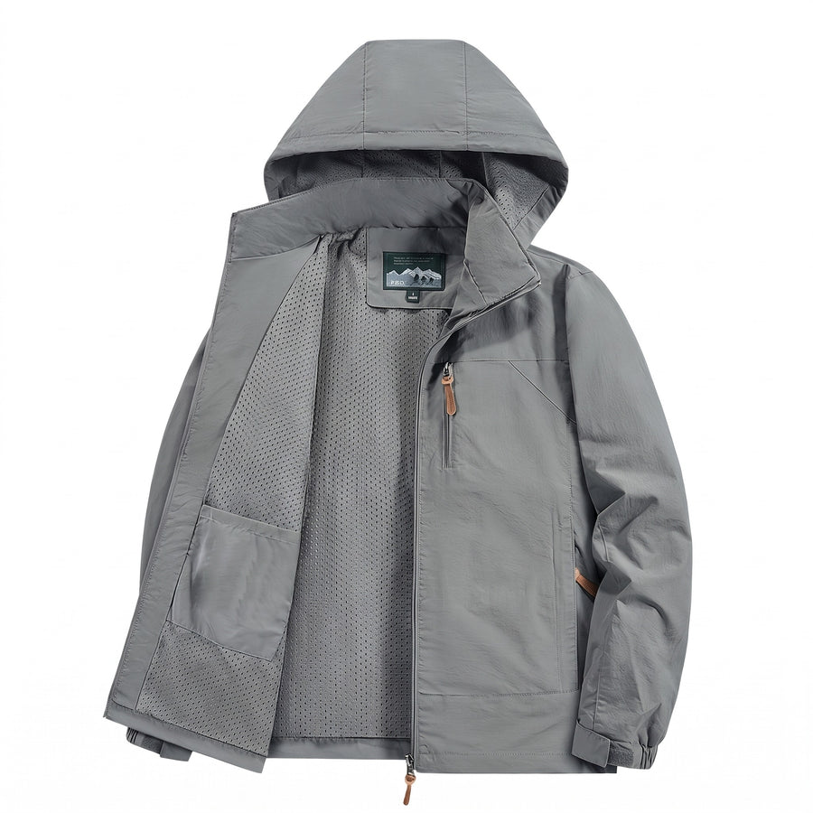 Men's Lightweight Polyamide Hooded Jacket Hiking Trekking Coat, product photo 7