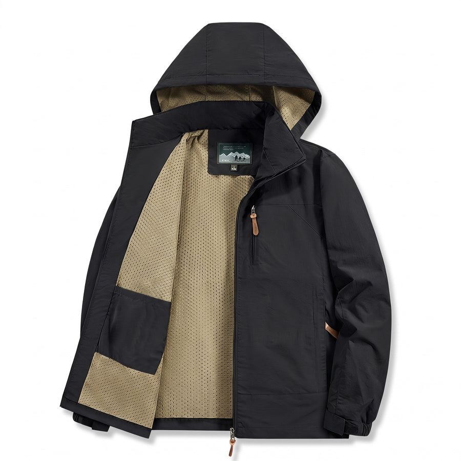 Men's Lightweight Polyamide Hooded Jacket Hiking Trekking Coat, product photo 8