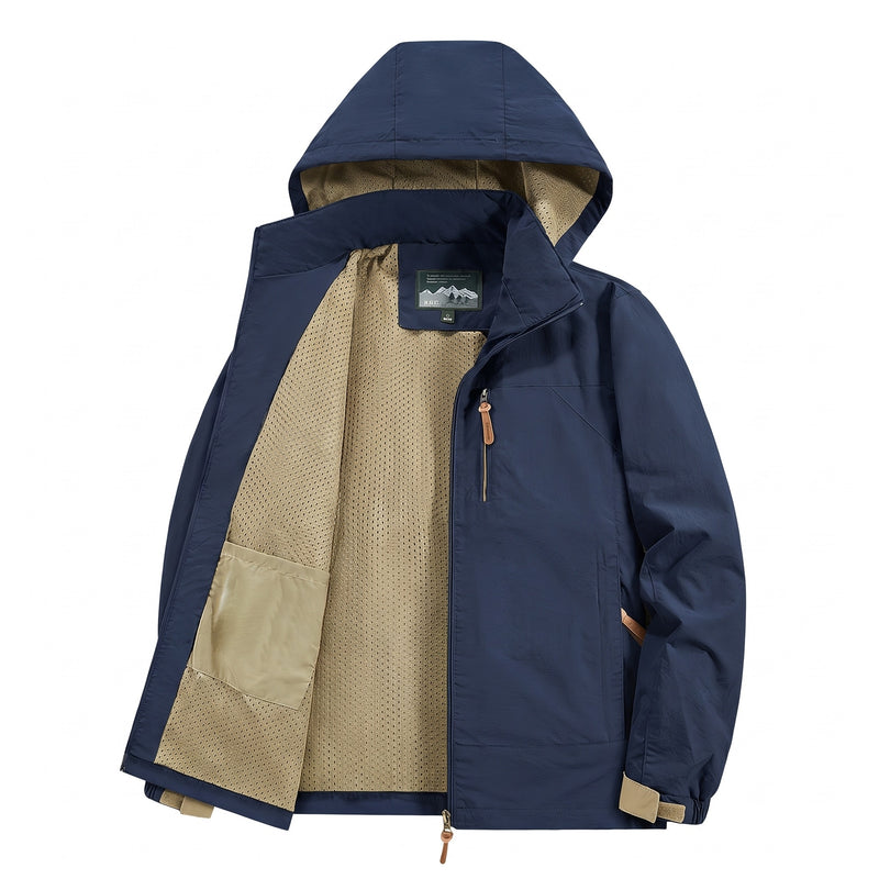 Men's Lightweight Polyamide Hooded Jacket Hiking Trekking Coat, product photo 9