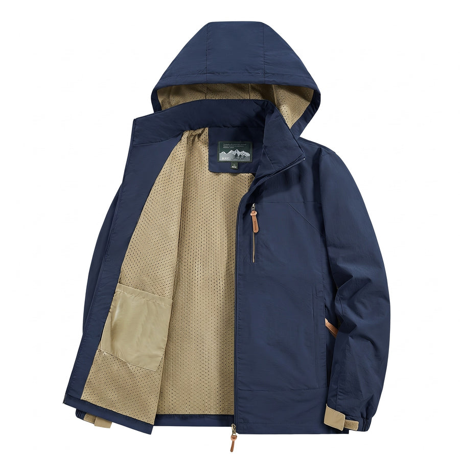 Men's Lightweight Polyamide Hooded Jacket Hiking Trekking Coat, product photo 9