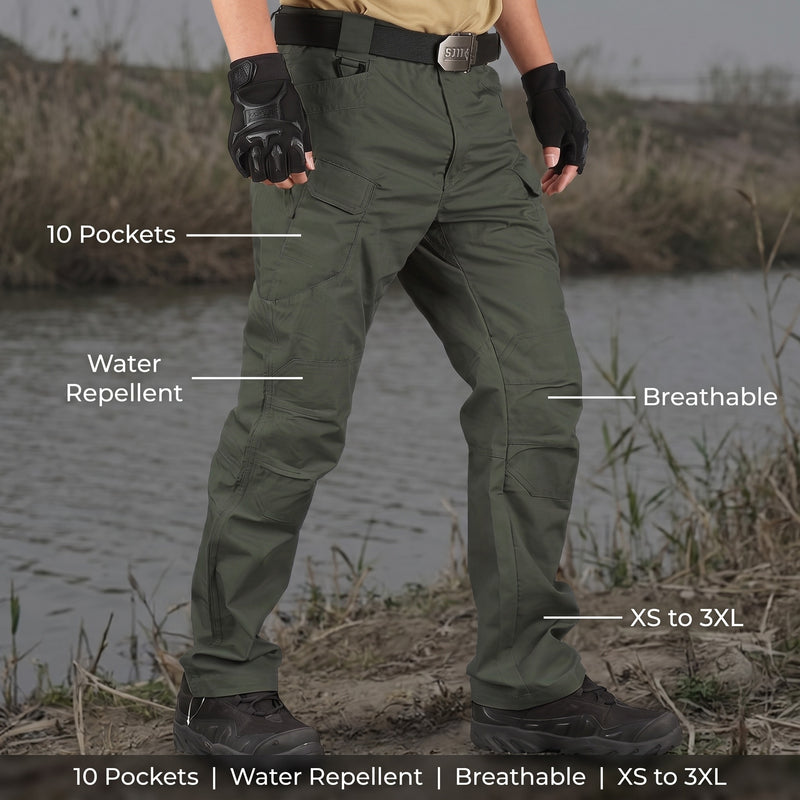 Men's Lightweight Tactical Pants 10 Pocket Water Repellent Trousers, product photo 2