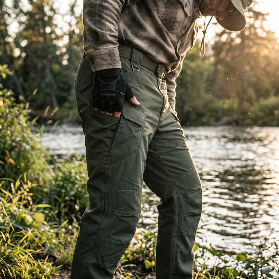 Men's Lightweight Tactical Pants 10 Pocket Water Repellent Trousers, product photo 3