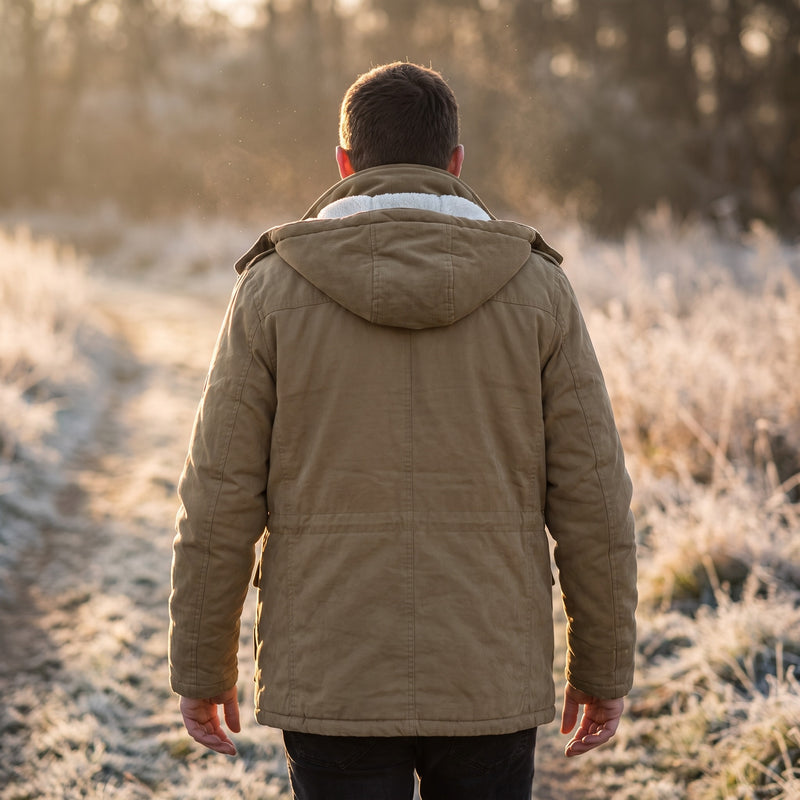 Men’s Lined Winter Jacket Warm Rugged Outdoor Field Coat, product photo 3