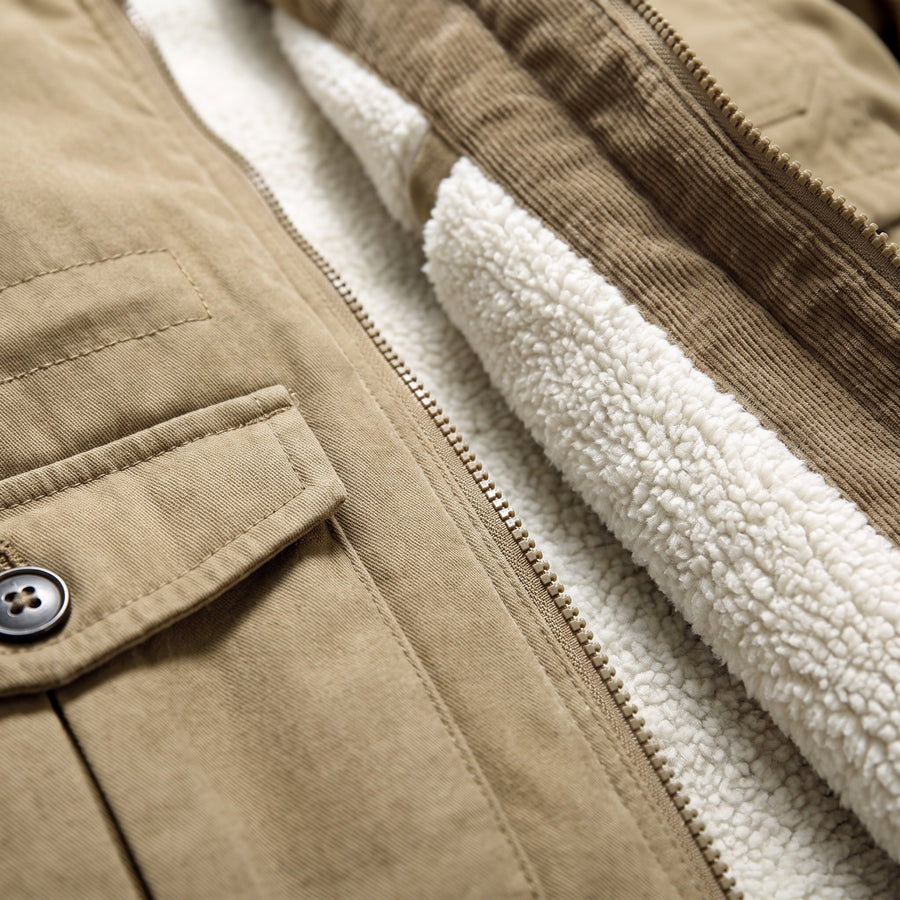 Men’s Lined Winter Jacket Warm Rugged Outdoor Field Coat, product photo 4