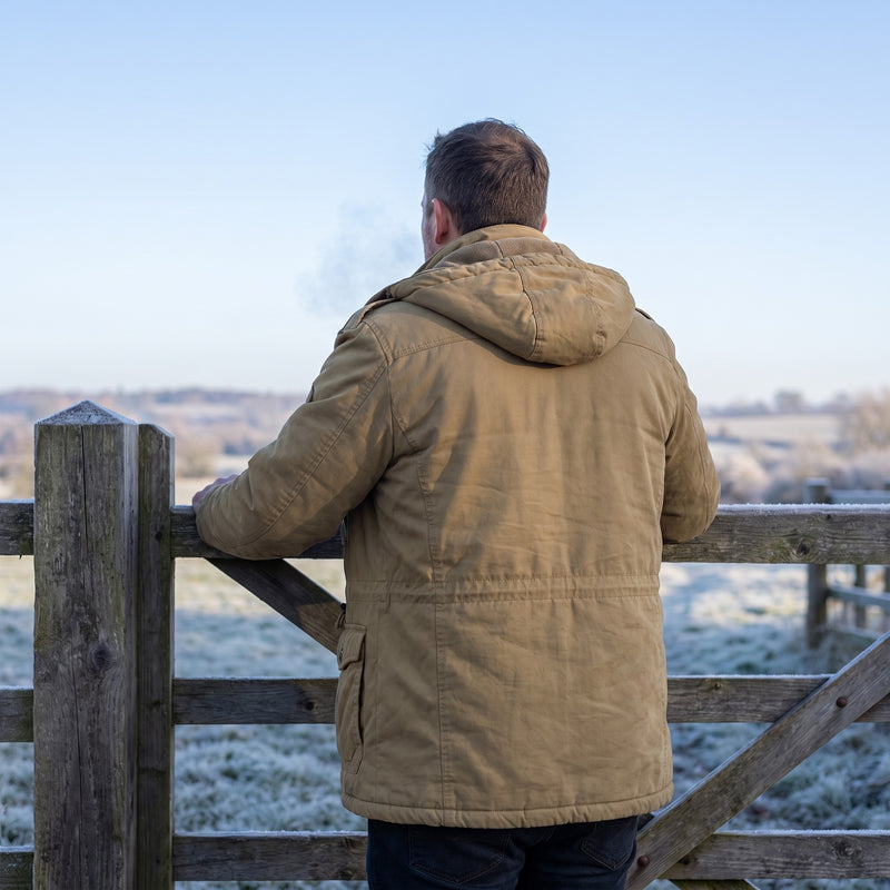 Men’s Lined Winter Jacket Warm Rugged Outdoor Field Coat, product photo 5
