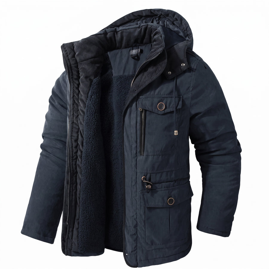 Men’s Lined Winter Jacket Warm Rugged Outdoor Field Coat, product photo 7