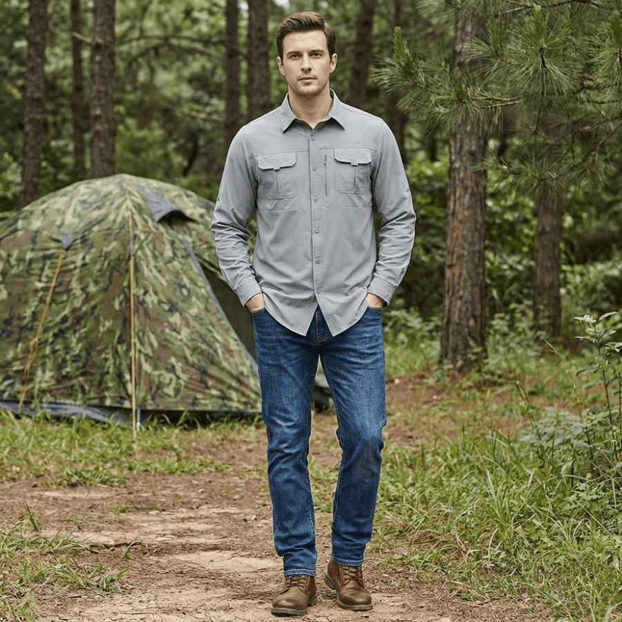 Men's Long Sleeve Breathable Hiking Shirt Trail Top – product view 5 | Great Lakes Outdoor