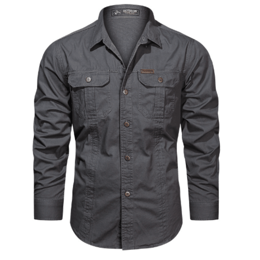 Men's Long-Sleeve Hiking Shirt Lightweight Durable Outdoor Button-Up – product view 2 | Great Lakes Outdoor