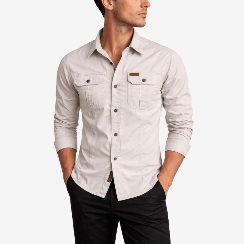 Men's Long-Sleeve Hiking Shirt Lightweight Durable Outdoor Button-Up – product view 7 | Great Lakes Outdoor