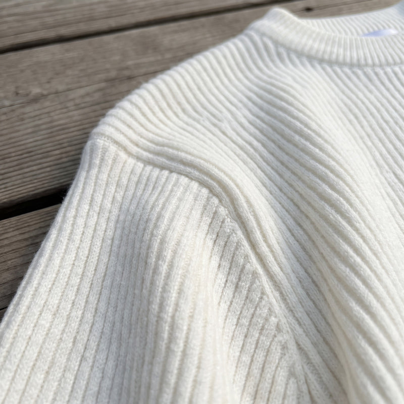 Men's Loose Ribbed Knit Tee Crew Neck Long Sleeve Relaxed Top, product photo 4
