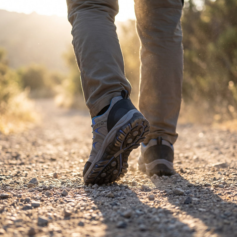 Men’s Low Hiking Shoes Breathable Mesh Rubber Lug Sole Trekking, product photo 3