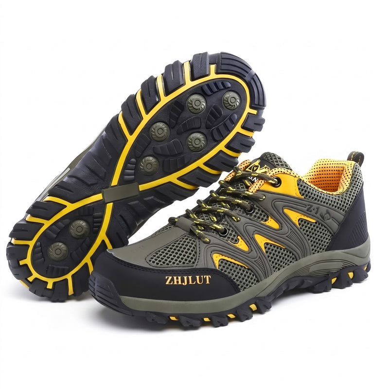 Men’s Low Hiking Shoes Breathable Mesh Rubber Lug Sole Trekking, product photo 6